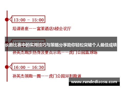 长跑比赛中的实用技巧与策略分享助你轻松突破个人最佳成绩